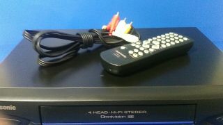 Panasonic PV - V4522 4 - Head HiFi Stereo Omnivision VHS VCR W/ Remote & AV Cables 2