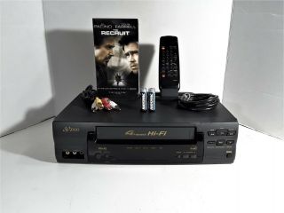 Sv2000 Vcr Vhs Player Recorder Hi - Fi Stereo 4 Head W/remote,  Cables,  Tape Etc.