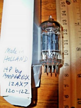 Strong Hp By Amperex Short Gray Plate O Getter 12ax7 / Ecc83 Tube - 120/122