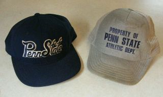 2 Vintage 1970s Penn State Nittany Lions Football Hats Caps - Cool Old Hats