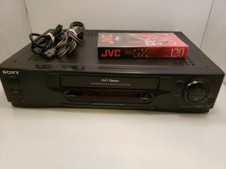 Sony Slv - 740hv Video Cassette Recorder Player Vcr 4 Head Coax Cable Vhs.