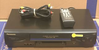 Panasonic Pv - V462 4 Head Hifi Omnivision Vhs Vcr Player Remote Av Cable Cassette