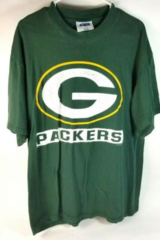 Vintage 1997 Csa Green Bay Packers Nfl Shirt Large Nutmeg Mills Thin Distressed