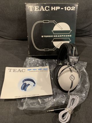 Vtg 70s Teac Hp - 102 Stereo Headphones Nos Made In Japan Audiophile Old Stock