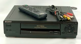 Sony Vcr Slv - 678hf Vcr Hi - Fi Vhs Player 4 - Head With Remote Control And Av Cables