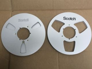 2 - Scotch 1/4 " Empty 10.  5 Metal Take Up Reels For Audio Or Media Room