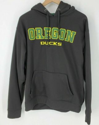 Xl Oregon Ducks Yellow & Green Embroidered Dark Gray Hoodie Sweatshirt Mens