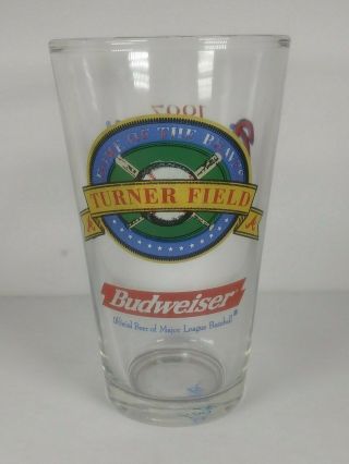 Atlanta Braves 1997 Turner Field Budweiser Pint Glass Cup Mlb Baseball