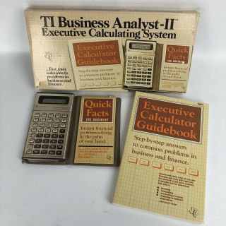 Vintage 1980 Calculator Texas Instruments Ti Business Analyst Ii Executive Box