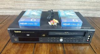Symphonic Wf802 Vcr/dvd Vhs Combo Player W Tapes/cables Great