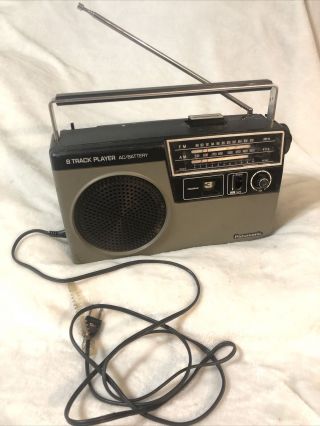 Vintage Panasonic Portable Am Fm Radio & 8 Track Player Model Rq - 832s