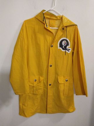 Vintage Nfl Pittsburgh Steelers Yellow Raincoat Men 