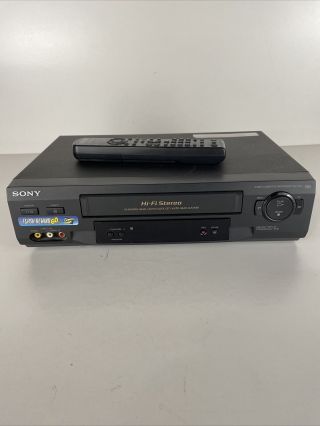 Vintage Sony Slv - N51 Vcr Video Cassette Vhs Player Black Remote