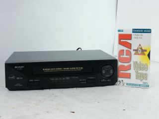 Sharp Vc - H810 Vcr Stereo Hi - Fi 4 Head Vhs Player W/new T - 120 - Fully Functional