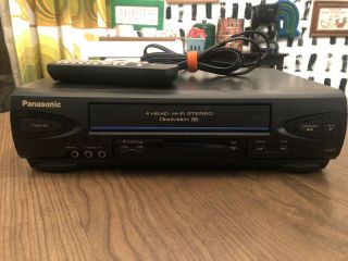 Panasonic Pv - V4522 Vhs Vcr With Remote And Cables - - Quiet