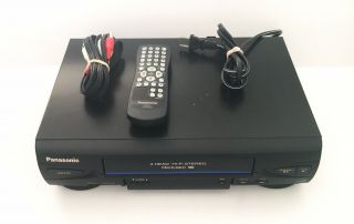 Vintage Panasonic Pv - V4522 Vcr With Remote Vhs Player -