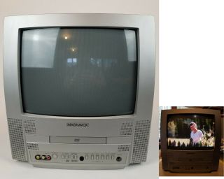 Magnavox 13 " Crt Retro Gaming Color Tv W/ Dvd Player Mwc13d5
