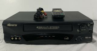 Memorex Vcr Mvr4049 4 Head Hifi Vhs Player With Remote And Cables