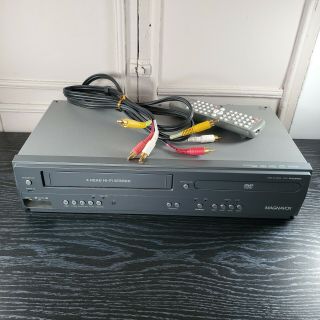 Magnavox Vcr/dvd Combo Model Dv225mg9 With Remote & Cables -