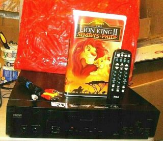 RCA VR622HF VCR VHS Player Recorder - W/REMOTE/AC CABLES & LION KING 2 VHS TAPE 2