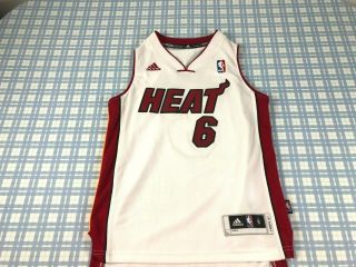 Nba Adidas Miami Heat Lebron James 6 Jersey Youth Small,  2 Stitched Lettering