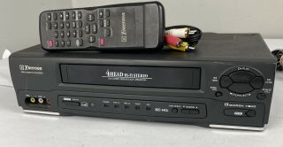 Emerson Ewv401b Hi - Fi 19 Micron 4 Head Vhs Vcr Player/recorder - W/ Remote