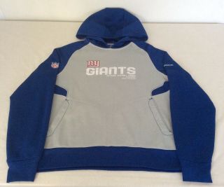Reebok Onfield Womens M Ny Giants Hoodie Sweatshirt Embroidered Pullover