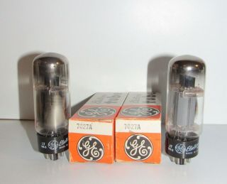 Nib - Matched Pair - Ge Branded (rca) 7027a Power Amplifier Tubes.  Tv - 7 Test Nos.