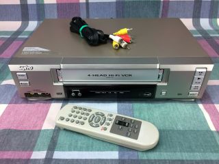 Sanyo Vwm - 710 Vcr 4 Head Hi - Fi Stereo Vhs Player Video Recorder W Remote Control