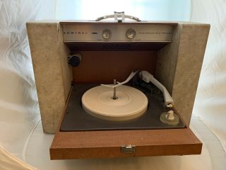 Admiral Vintage Portable Turntable Suitcase Record Player 4 Speed