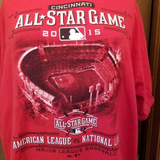 Cincinnati Reds Majestic 2015 Mlb All Star Game T - Shirt Men’s Large L Euc