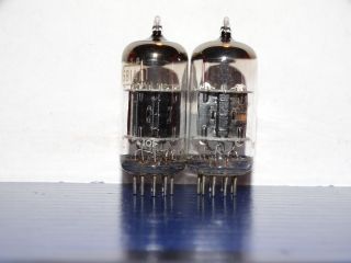 2 X 5814a (12au7) Rca Tubes Black Plates Small O Very Strong Matched Pair
