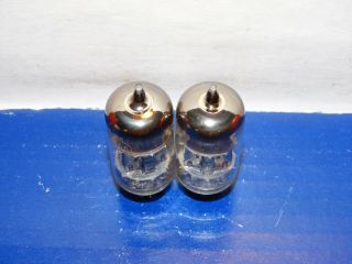 2 x 5814A (12AU7) RCA Tubes Black Plates Small O Very Strong Matched Pair 2