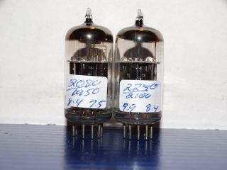 2 x 5814A (12AU7) RCA Tubes Black Plates Small O Very Strong Matched Pair 3