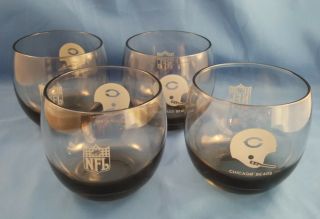 Chicago Bears 8 Oz.  Low Ball Vintage Drinking Glasses Set Of 4