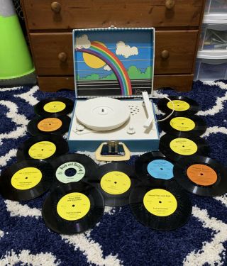 60’s Vintage Imperial " Party Time " Record Player Model No.  100 Blue Bundle