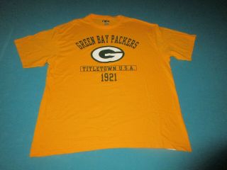 Nfl Green Bay Packers Mens Yellow Short Sleeve Shirt Size Extra Large Xl