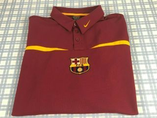 Vtg Nike Dri Fit Fc Barcelona Soccer Futbol Polo Shirt Mens Xl/xxl Jersey