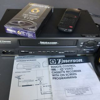 Emerson Model Ewv601 Vcr 4 Head Hi - Fi Stereo Video Cassette Reorder Vhs W/remote