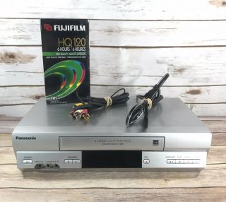 Panasonic Pv - V4525s Vhs Vcr Player Recorder 4 Head Hi Fi Av Cables Black Tape