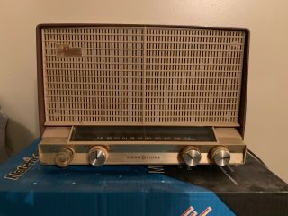 General Electric Musaphonic Dual Speaker Am/fm Tube Radio T - 120a -