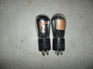 2 - Rca Radiotron Ux 171 - A (type 71 - A) Globe Shaped Tubes - - Strong