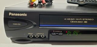 PANASONIC 4 Head HiFi Stereo VHS Player PV - V4522K with Remote & Cabl 2