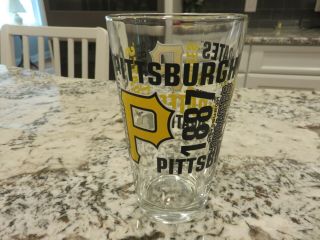 Pittsburgh Pirates Est.  1887 Mlb Pint 5 3/4 " Beer Glass Cup 16 Oz Tumbler Euc