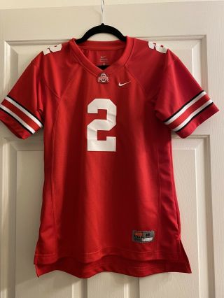 Nike Team Ohio State Buckeyes 2 Youth Size M Dri Fit Football Home Jersey