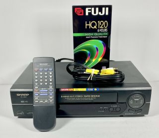 Sharp Vc - H992u Vcr & Remote 4 - Head Hi - Fi Stereo Rapid Rewind Hq Player