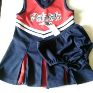 Todder Girls 2t England Patriots Pats Cheerleader Dress Euc Nfl Football