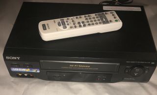 Sony Stereo Vhs Vcr W/ Remote,  Slv - N51 Video Cassette Recorder Fully