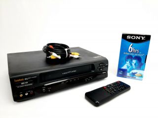 Symphonic Se436d Vcr Video Cassette Recorder 4 - Head Hifi Vcr Player W/ Remote