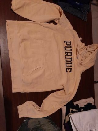 Champion Purdue Boilermakers Gold Hooded Hoodie Sweatshirt Sz M